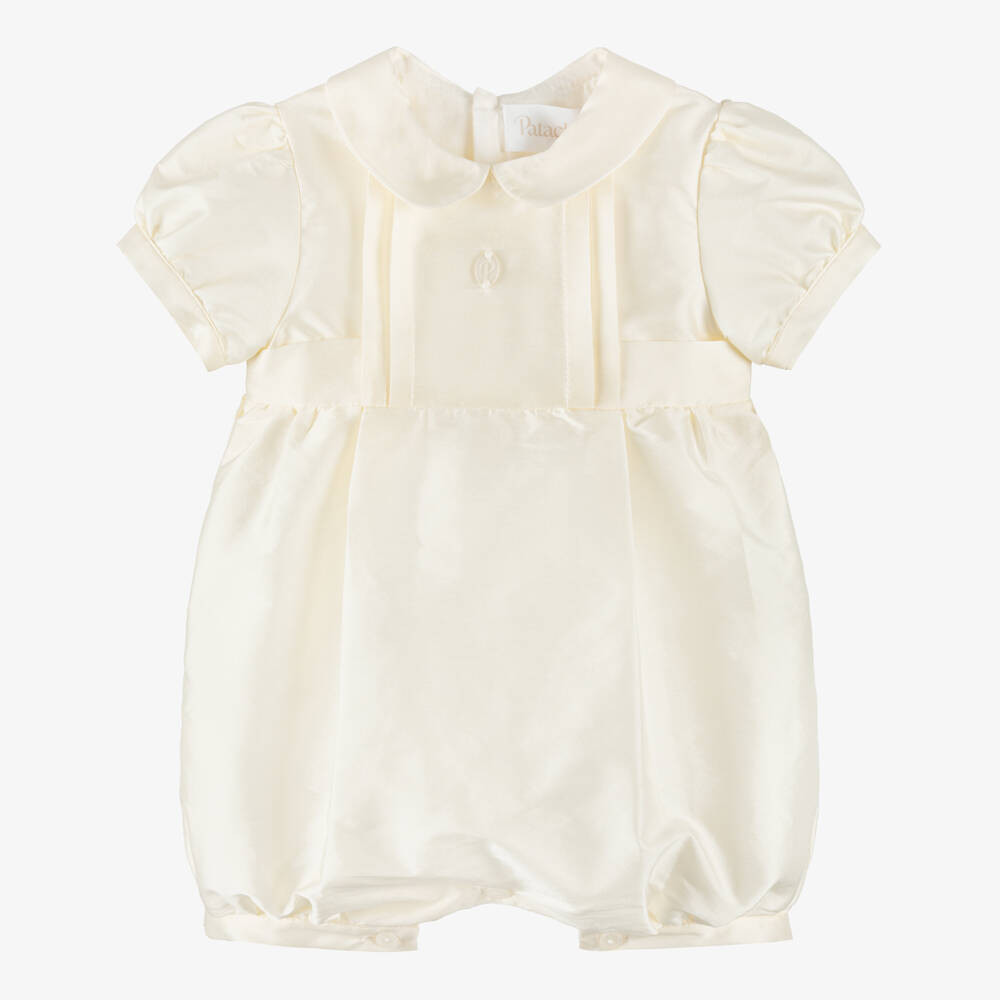 Patachou-Ivory Satin Baby Shortie | Childrensalon