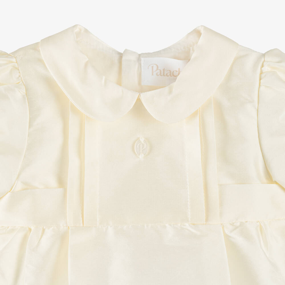 Patachou-Ivory Satin Baby Shortie | Childrensalon