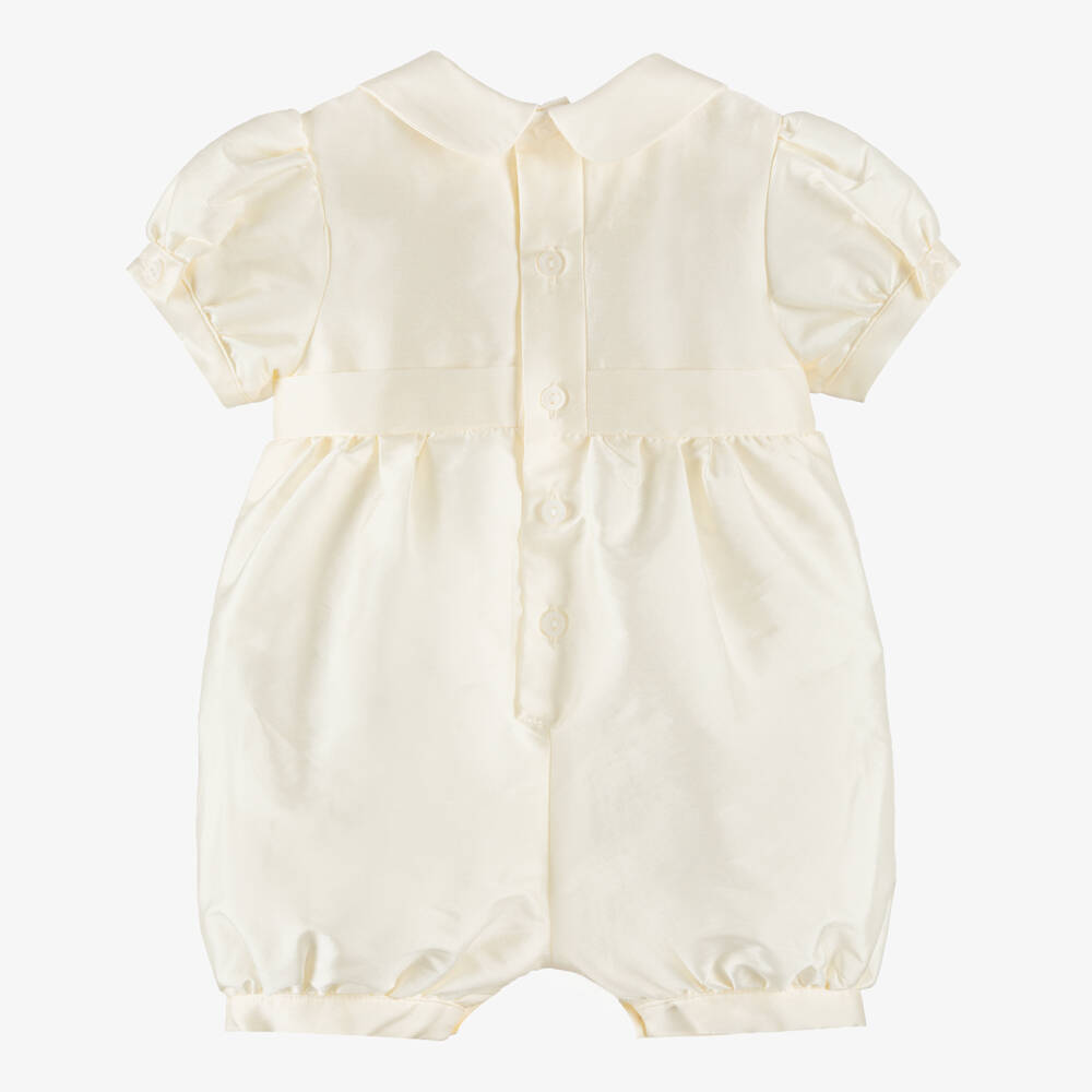 Patachou-Ivory Satin Baby Shortie | Childrensalon