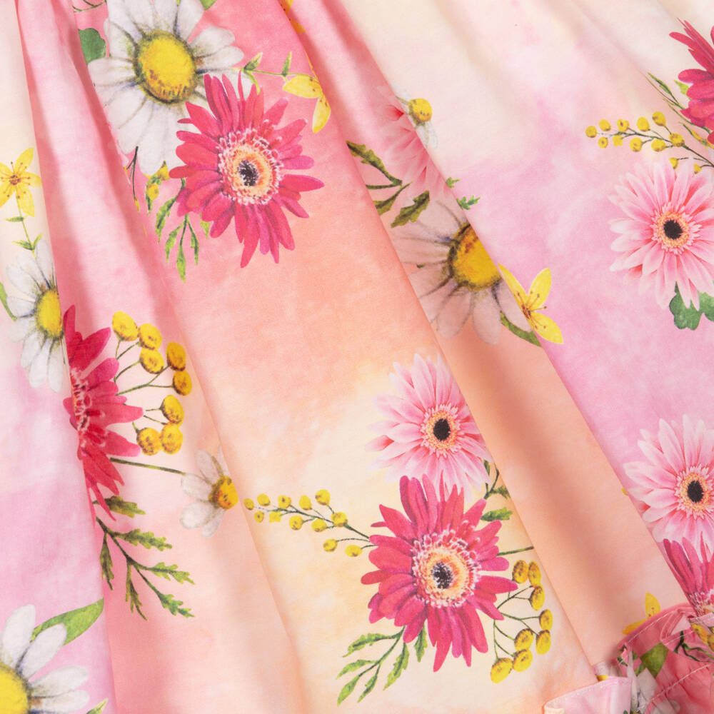 Patachou-Pink Tie Dye Floral Dress  | Childrensalon