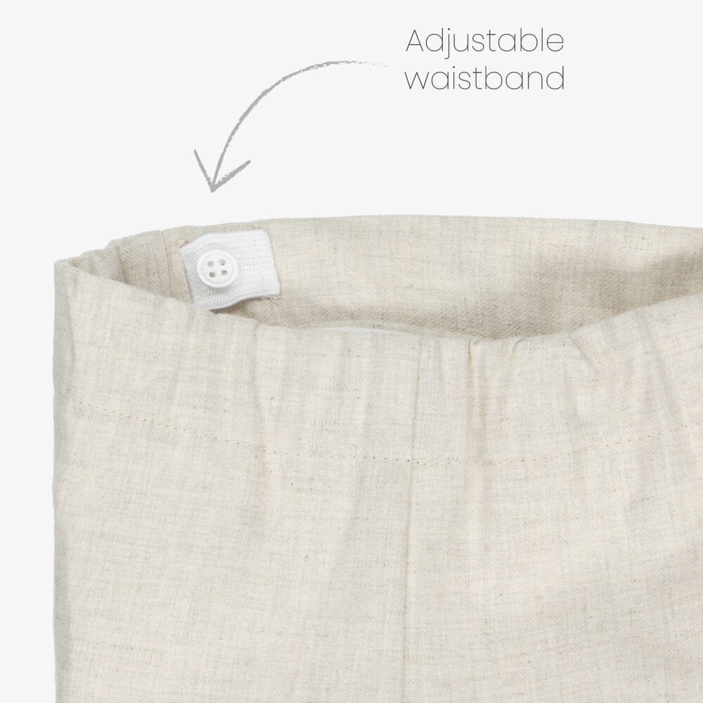 PAZ Rodríguez-Baby Boys Beige Cotton Shorts Set | Childrensalon