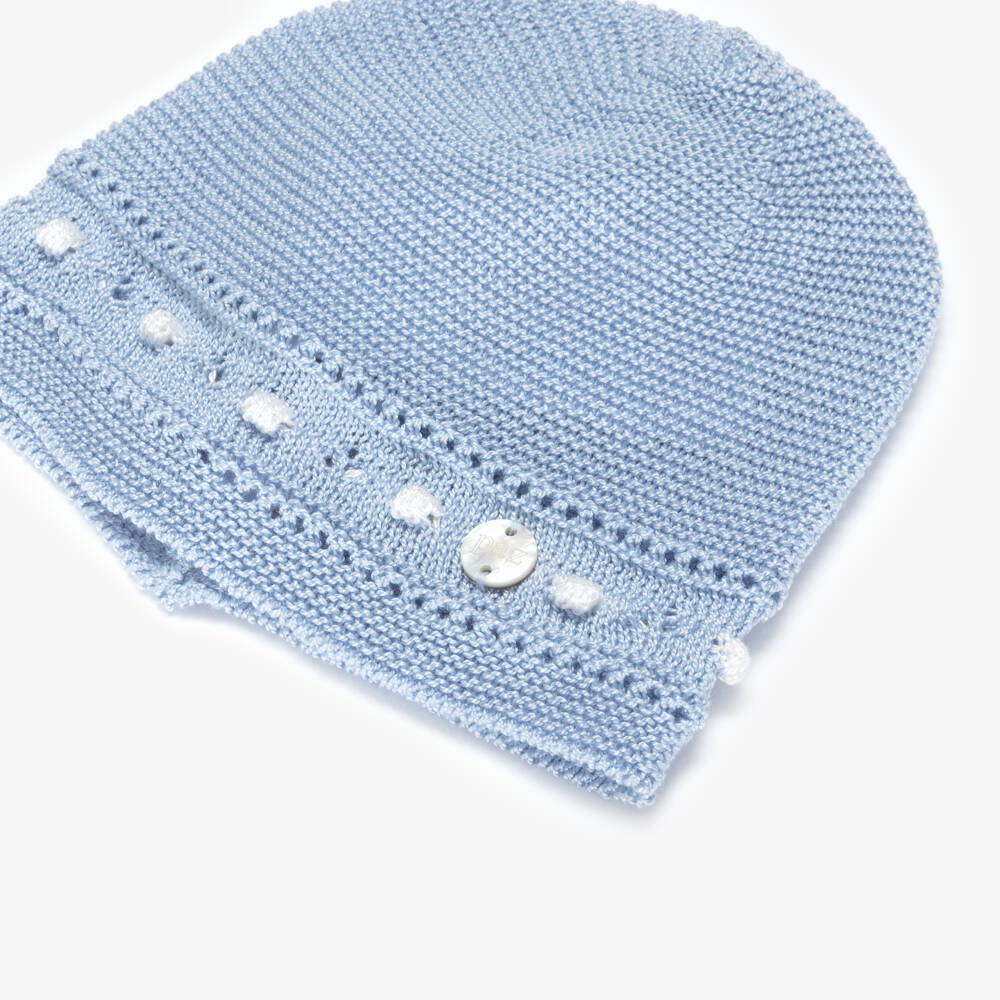 PAZ Rodríguez-قبعة قطن محبوك لون أزرق للأولاد الرضع | Childrensalon