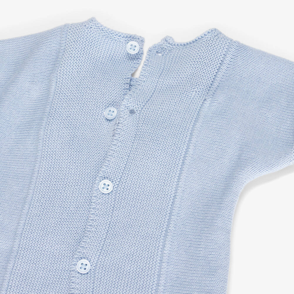PAZ Rodríguez-Baby Boys Blue Cotton Knit Sailor-Style Shorts Set | Childrensalon