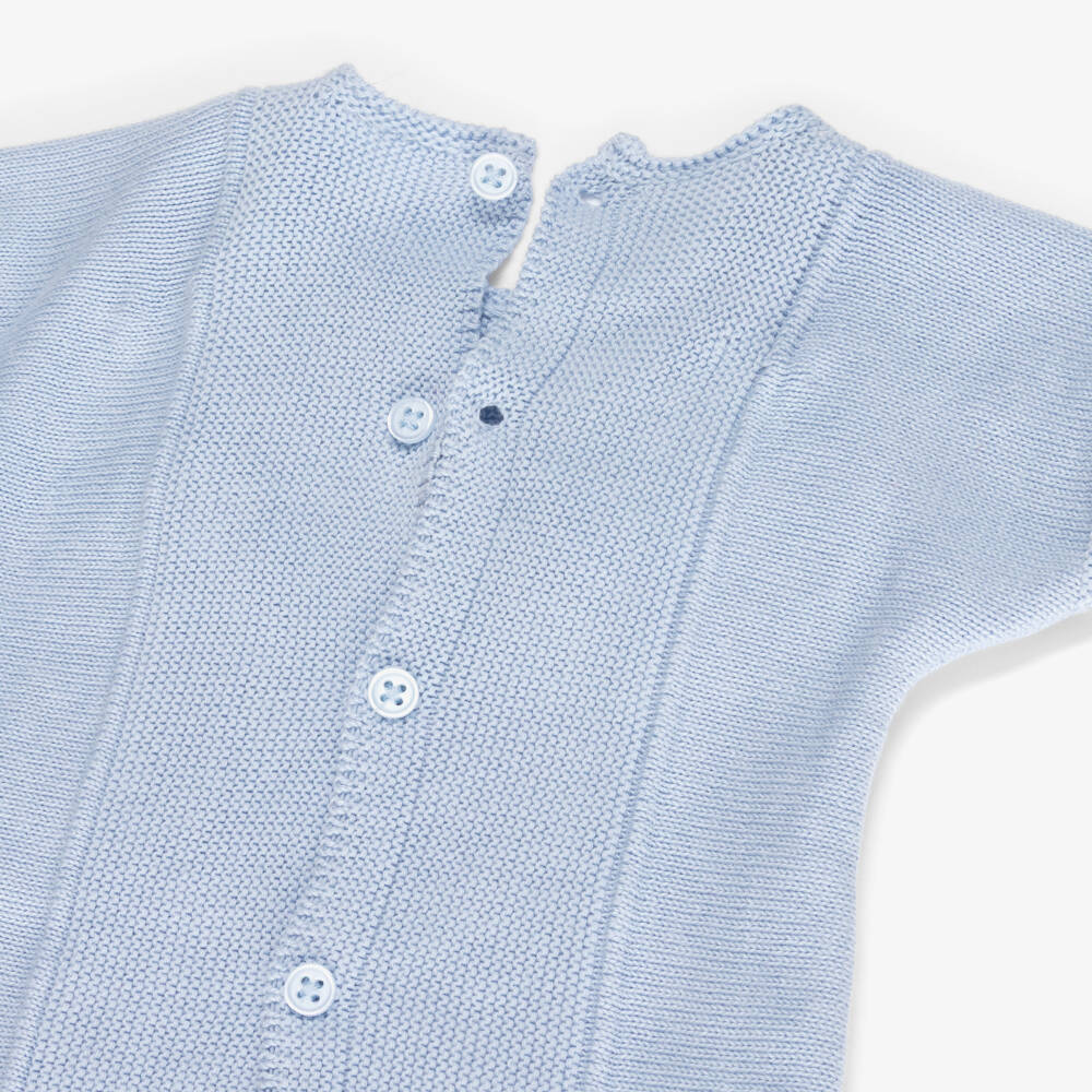 PAZ Rodríguez-Baby Boys Blue Cotton Knit Sailor-Style Shorts Set | Childrensalon