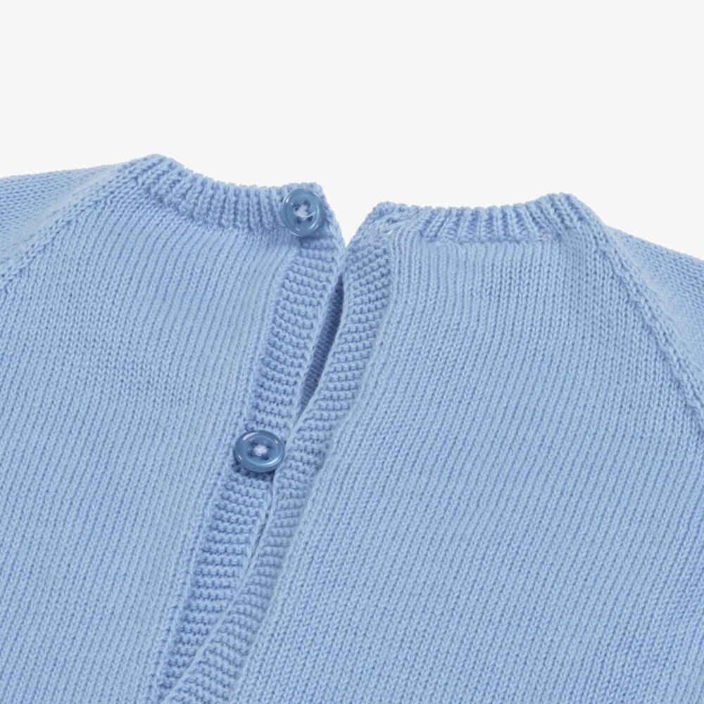 PAZ Rodríguez-Baby Boys Blue Cotton Knit Shorts Set | Childrensalon