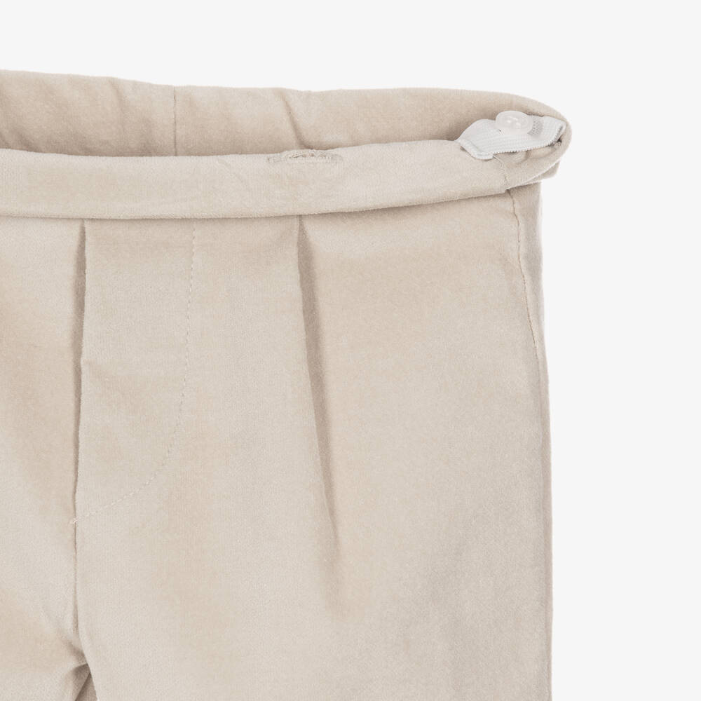 PAZ Rodríguez-Baby Boys Ivory Cardigan & Beige Buster Suit Set | Childrensalon
