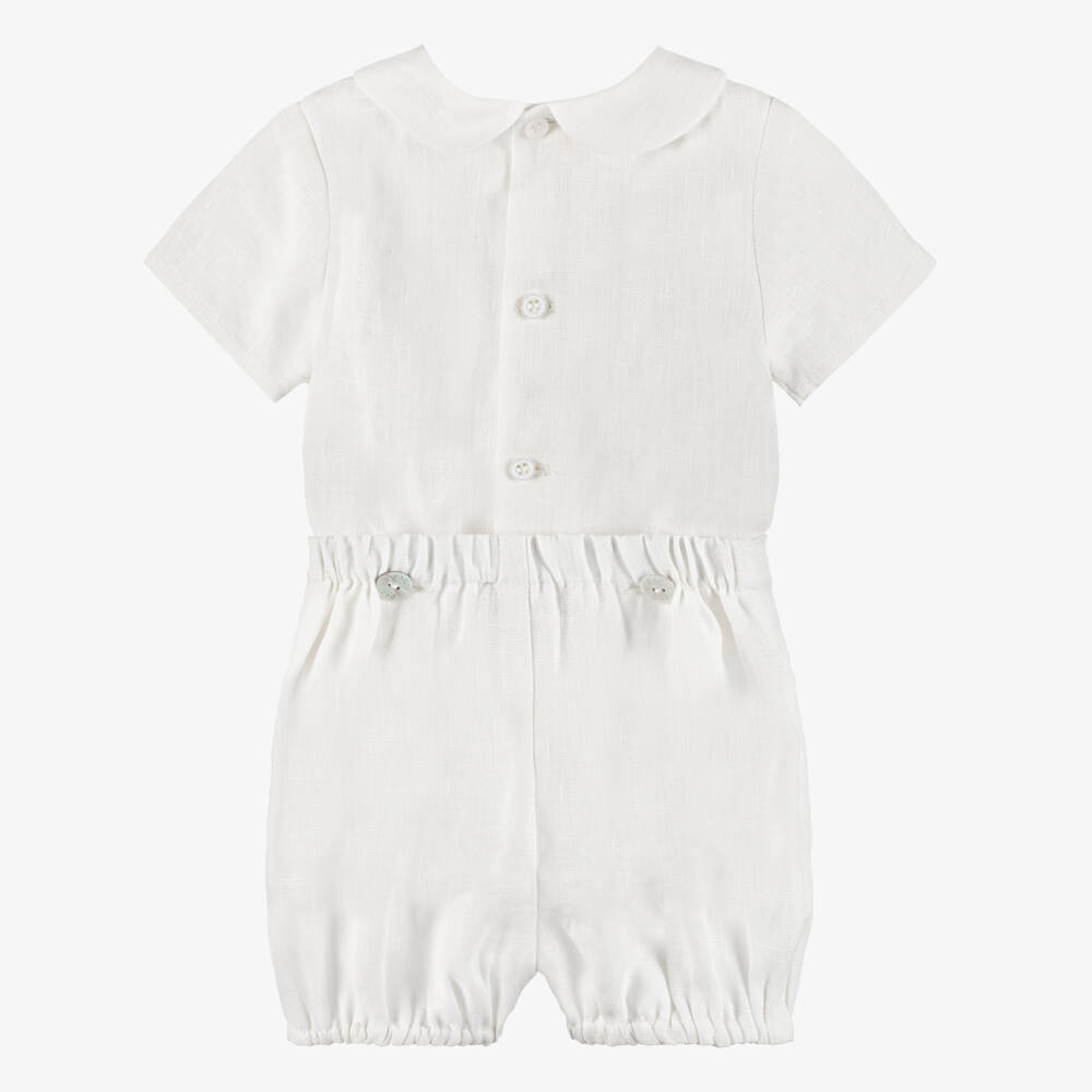 PAZ Rodríguez-بدلة بستر كتان لون عاجي للأولاد الرضع | Childrensalon