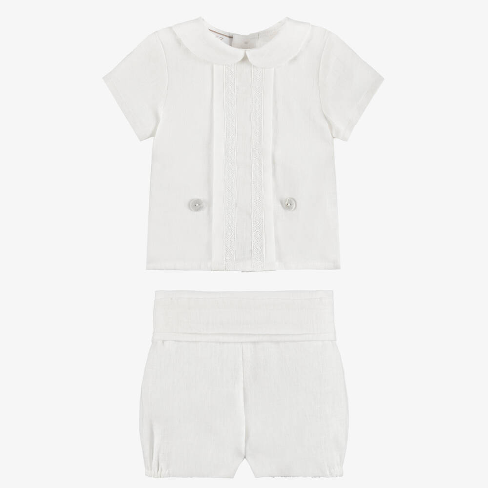 PAZ Rodríguez-بدلة بستر كتان لون عاجي للأولاد الرضع | Childrensalon