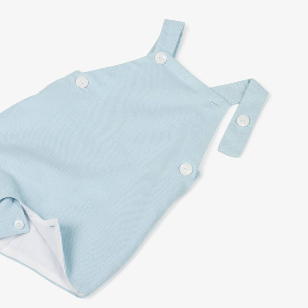 PAZ Rodríguez-Baby Boys Pale Blue Short Dungaree Set | Childrensalon