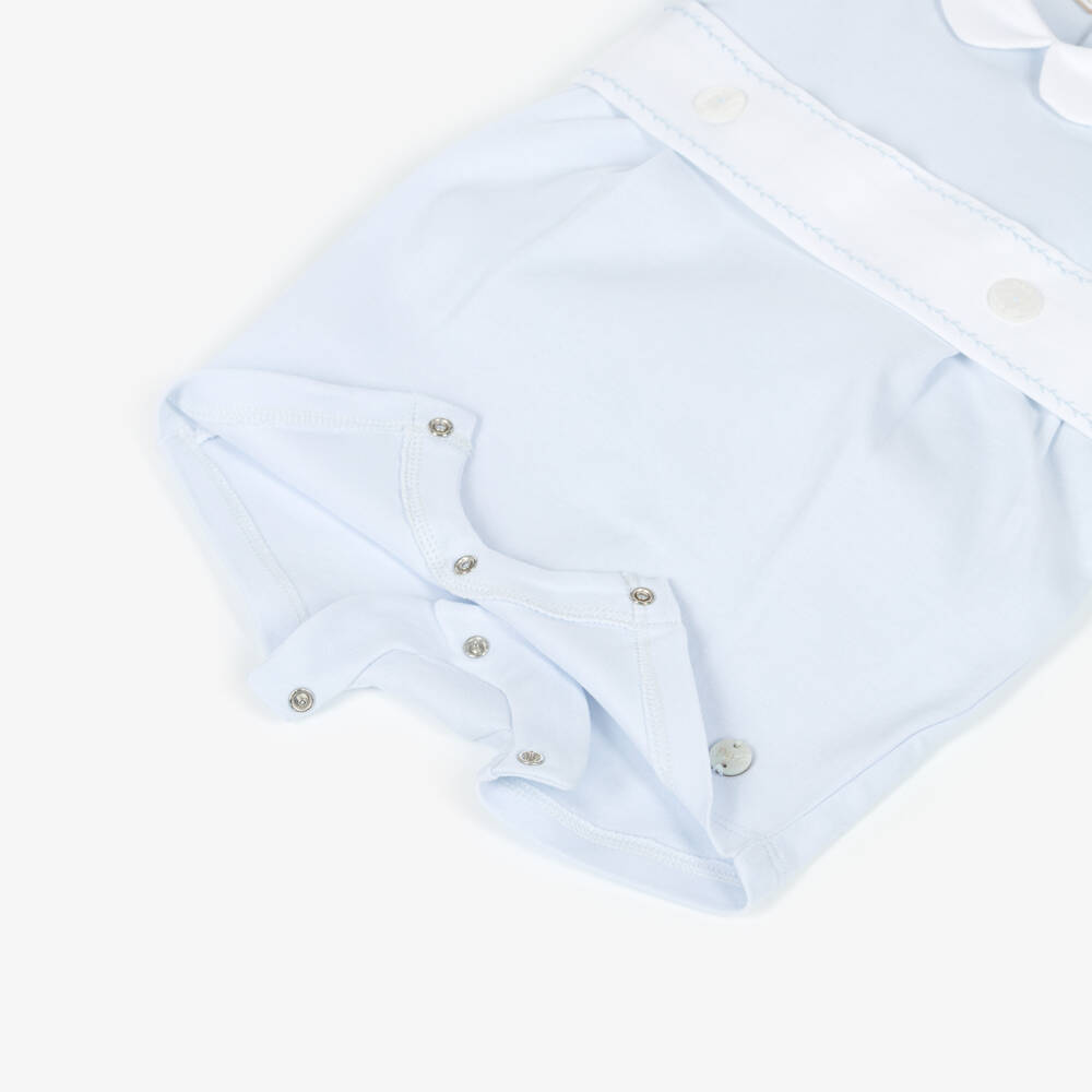 PAZ Rodríguez-بودي سوت قطن لون أزرق فاتح للأولاد الرضع | Childrensalon