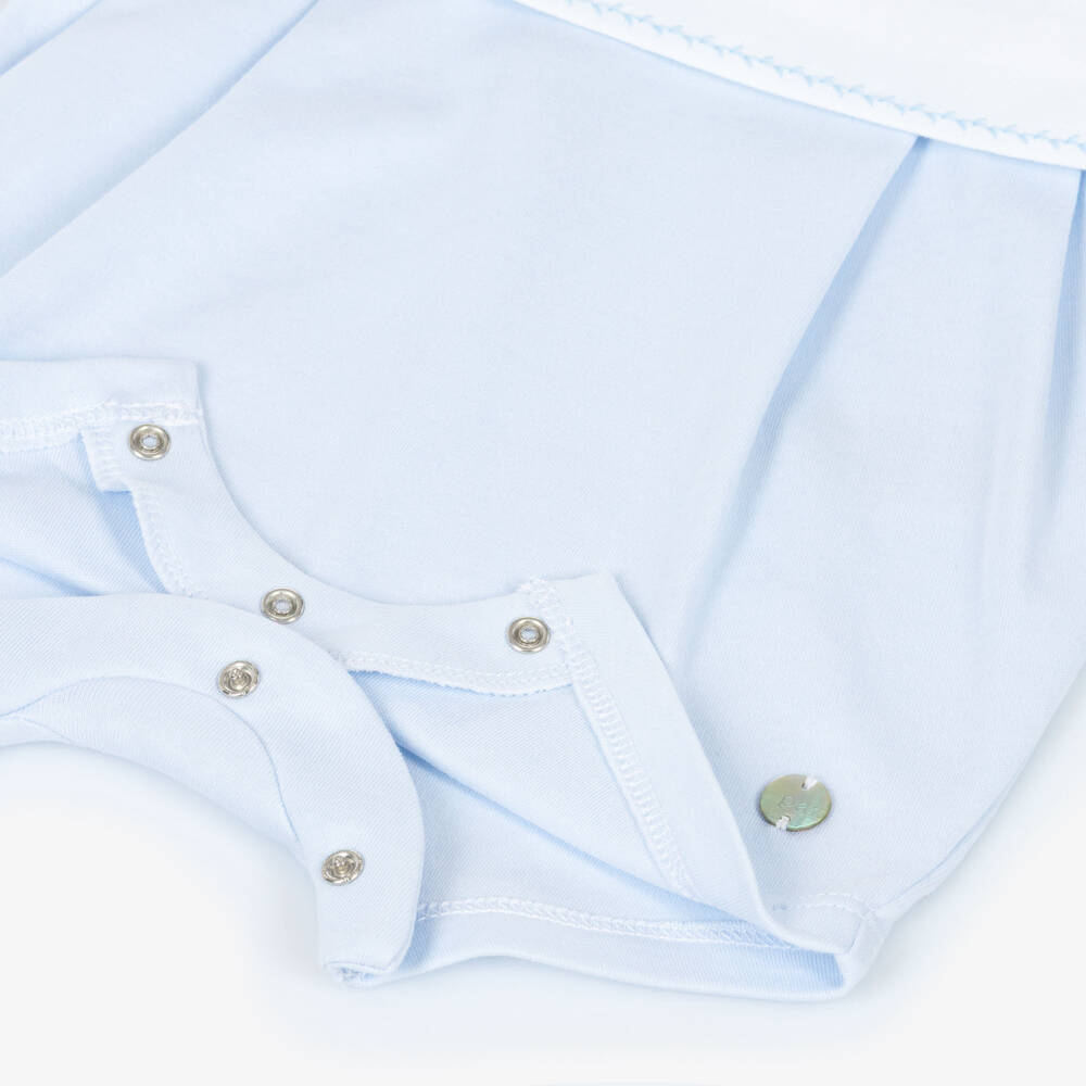 PAZ Rodríguez-Baby Boys Pastel Blue Cotton Jersey Shortie | Childrensalon