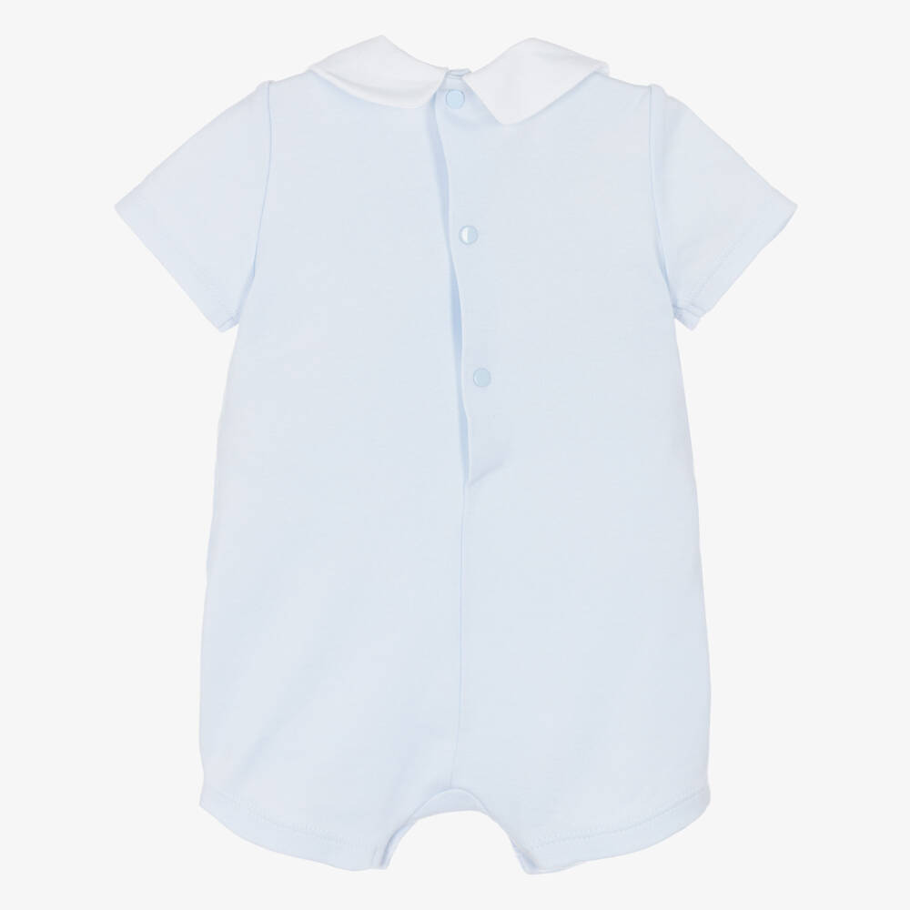 PAZ Rodríguez-Baby Boys Pastel Blue Cotton Jersey Shortie | Childrensalon