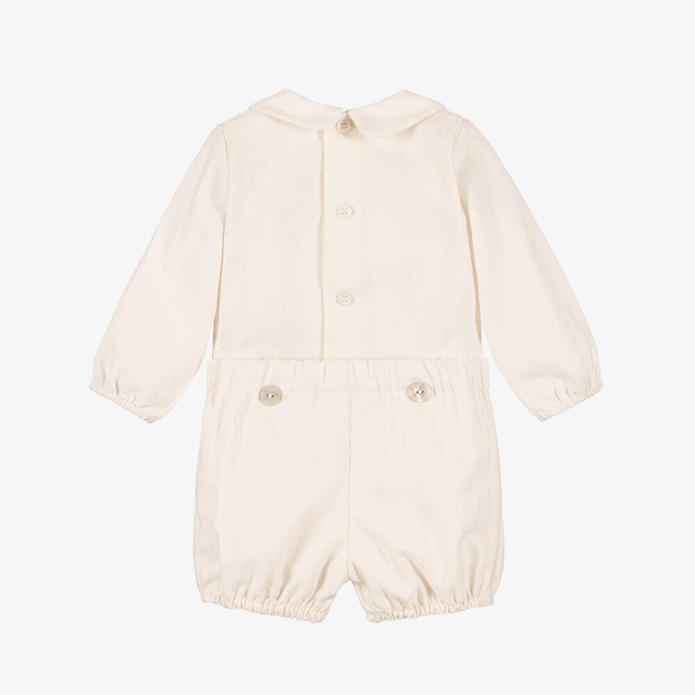 PAZ Rodríguez-Baby Boys Traditional Ivory Buster Suit Set | Childrensalon