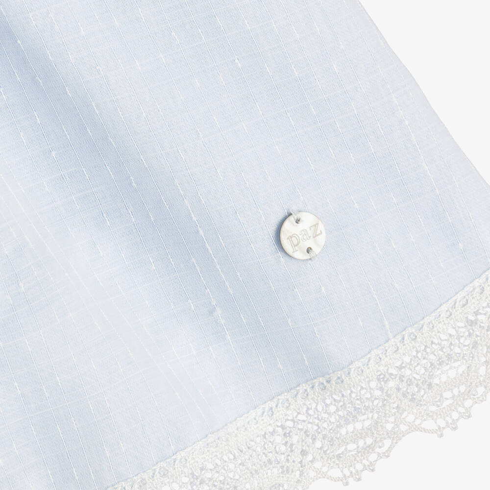 PAZ Rodríguez-Baby Girls Blue Lace Trimmed Dress | Childrensalon