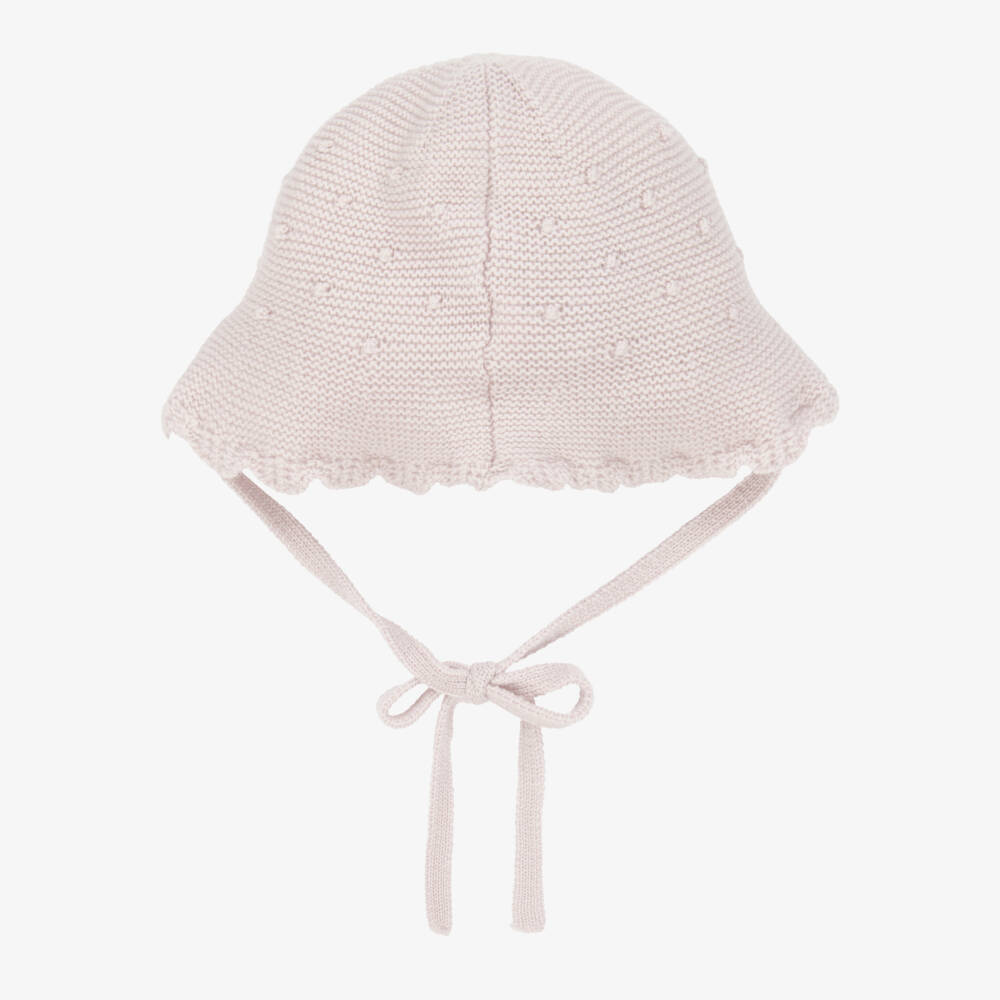 PAZ Rodríguez-Baby Girls Mauve Pink Wool Knit Hat | Childrensalon