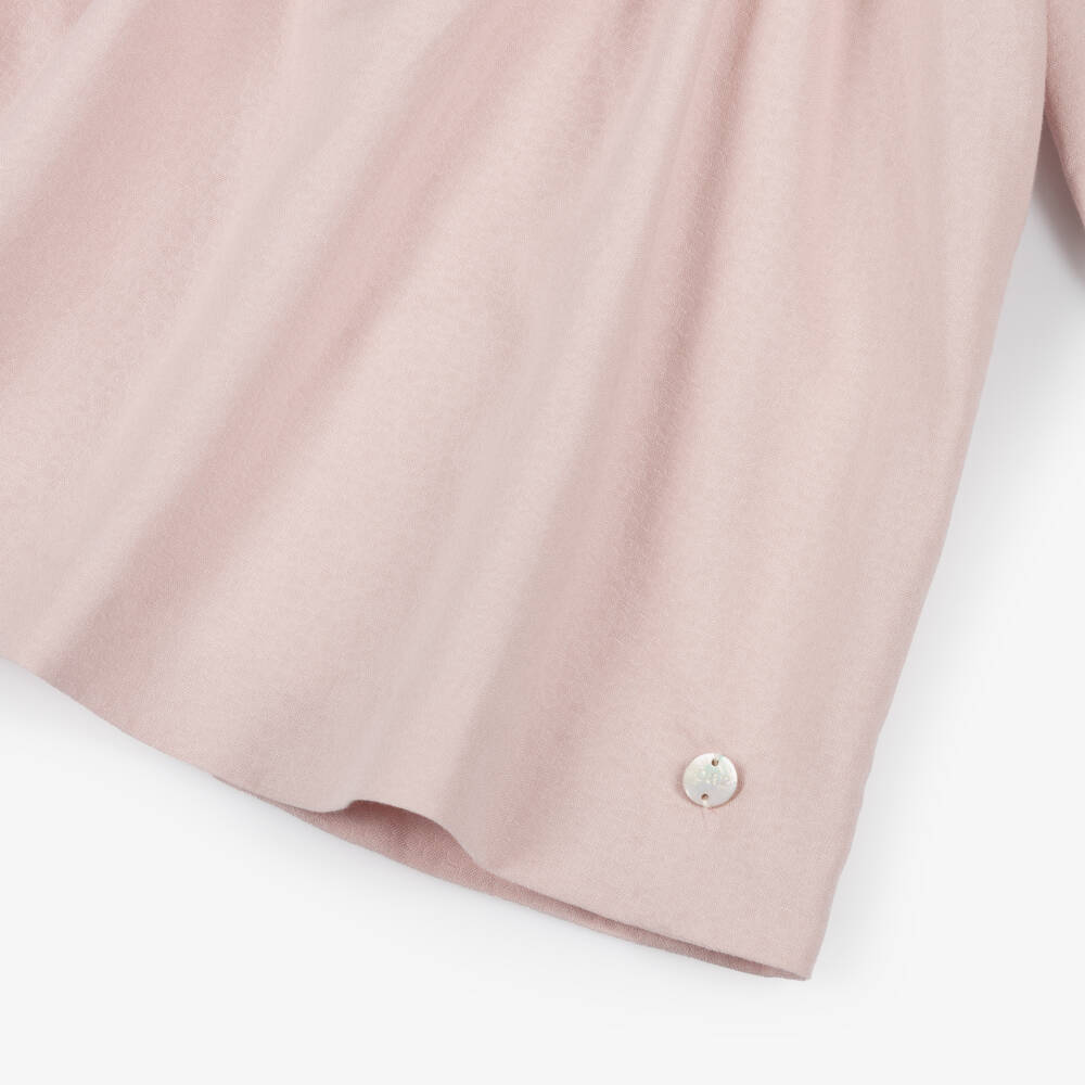 PAZ Rodríguez-Baby Girls Pale Pink & Beige Cotton Dress Set | Childrensalon