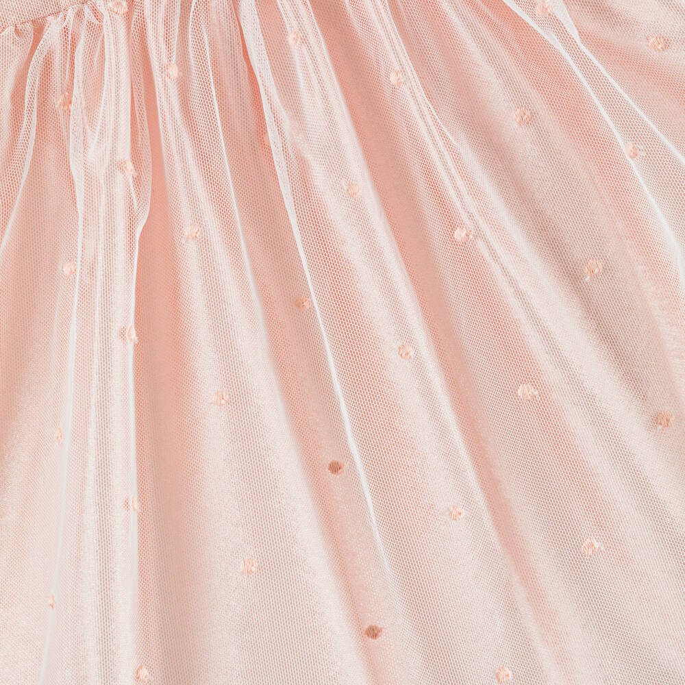 PAZ Rodríguez-Baby Girls Pale Pink Plumeti Polka Dot Tulle Dress | Childrensalon