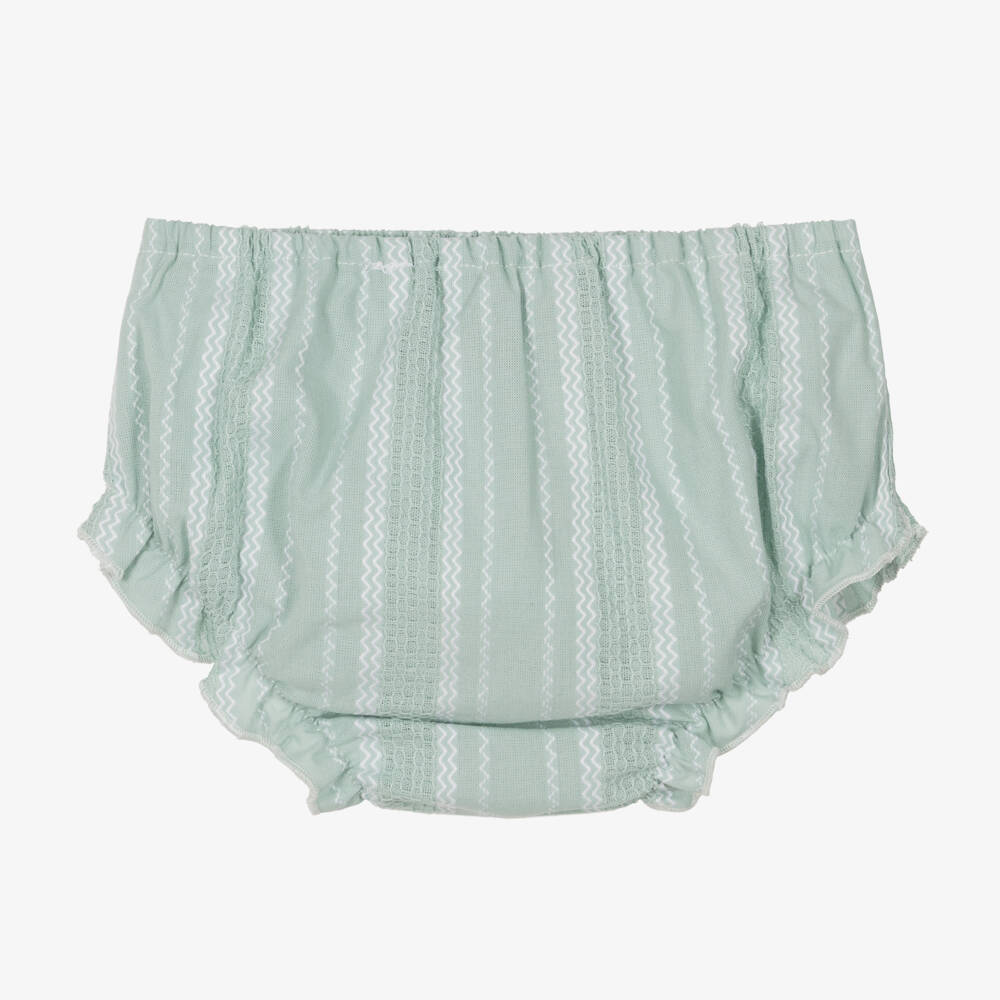 PAZ Rodríguez-Baby Girls Pastel Green Embroidered Cotton Dress | Childrensalon