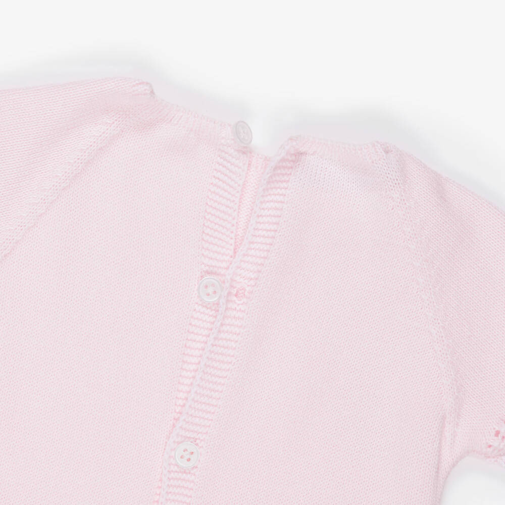 PAZ Rodríguez-Baby Girls Pink Cotton Lacy Knit Shorts Set | Childrensalon