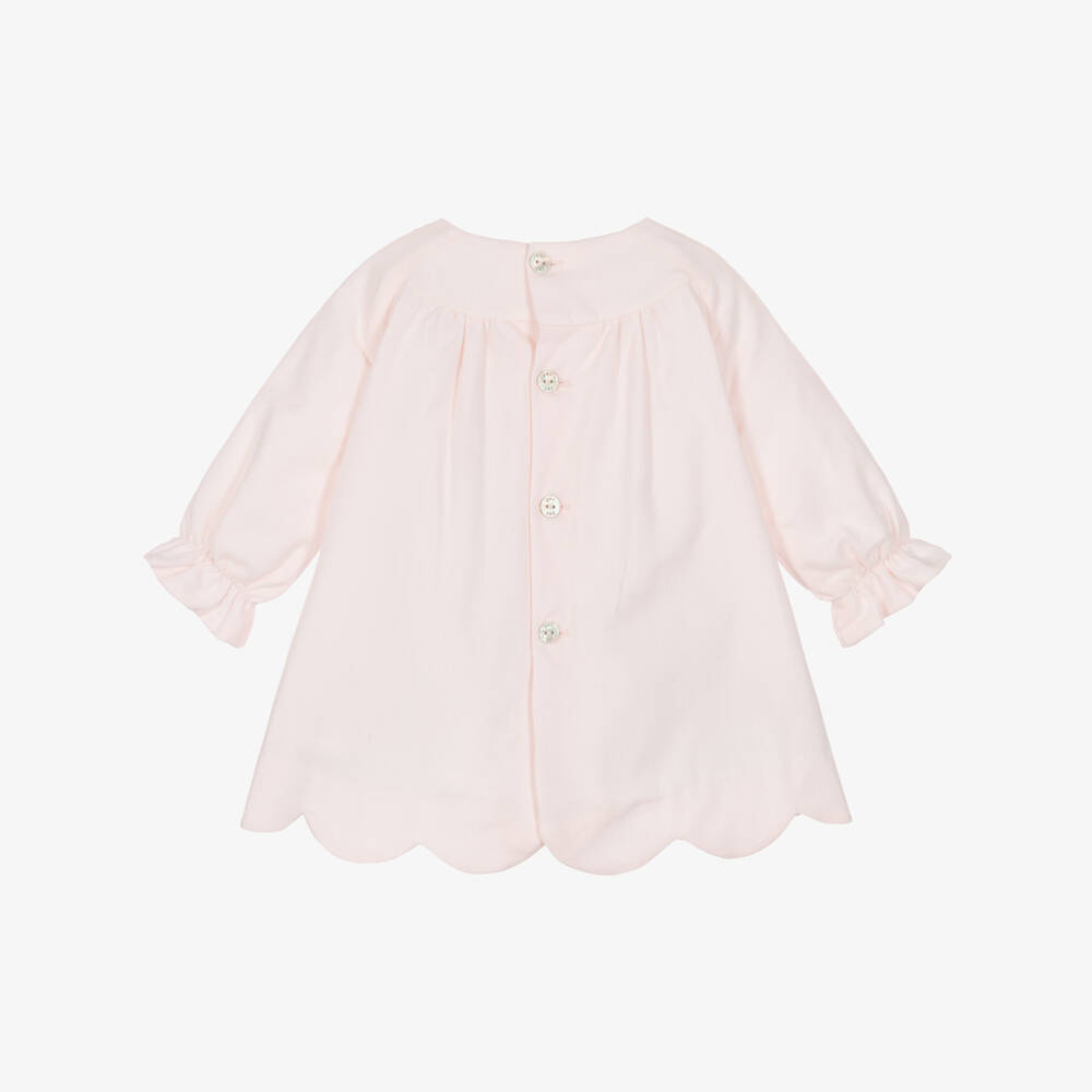 PAZ Rodríguez-Baby Girls Pink Dress Set with Scalloped Hem | Childrensalon