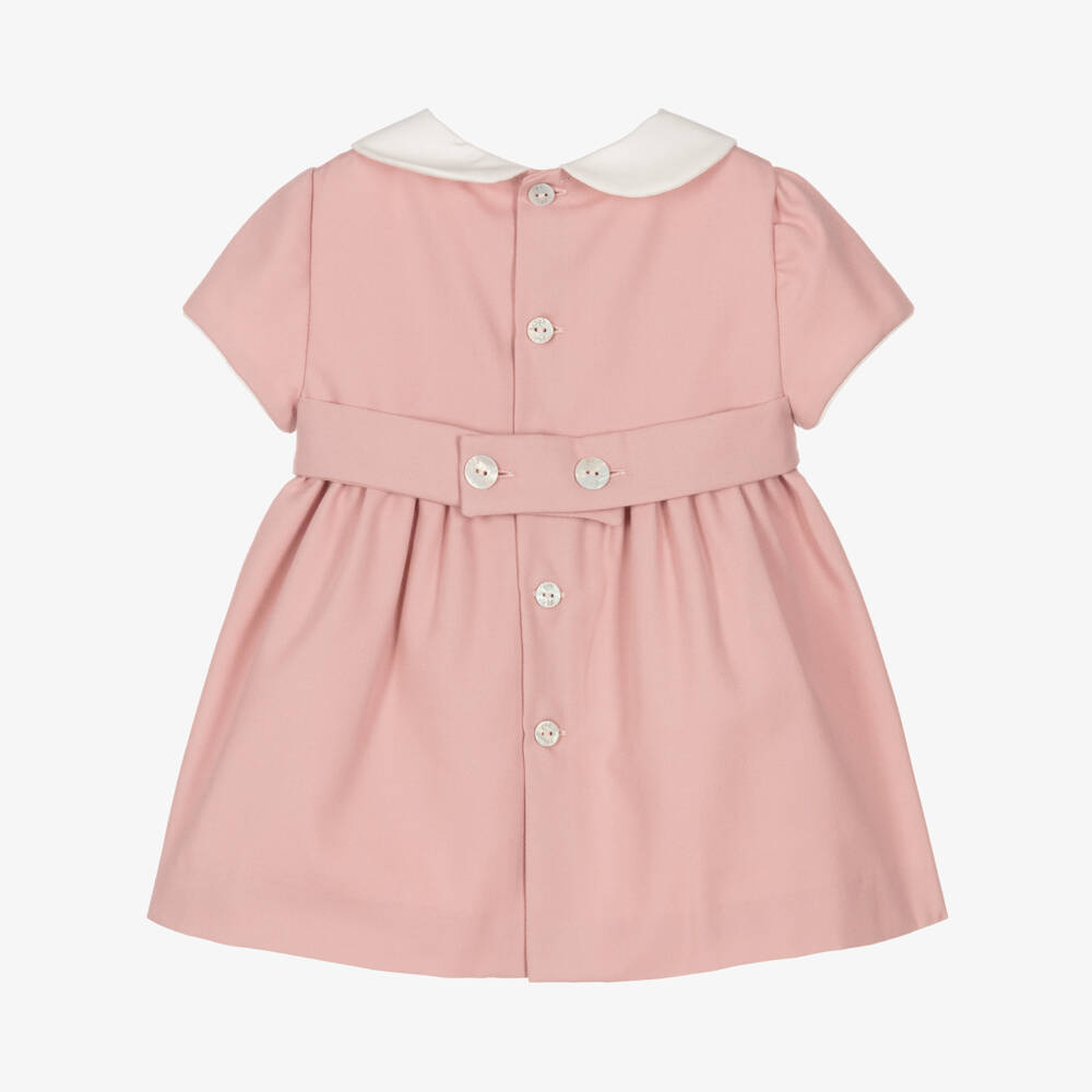 PAZ Rodríguez-Baby Girls Pink Dress with Peter Pan Collar | Childrensalon