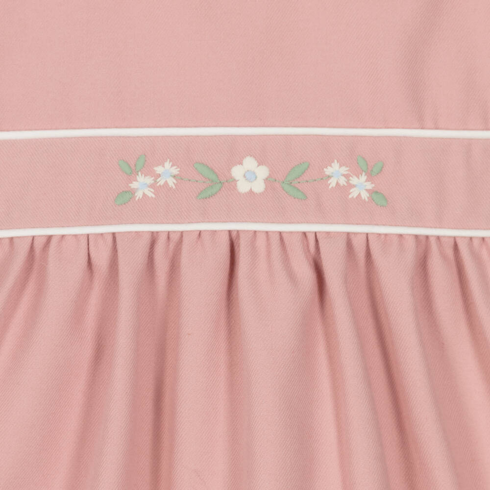 PAZ Rodríguez-Baby Girls Pink Dress with Peter Pan Collar | Childrensalon