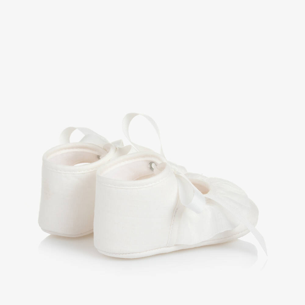 PAZ Rodríguez-Baby Ivory Ruffle Pre-Walker Shoes | Childrensalon