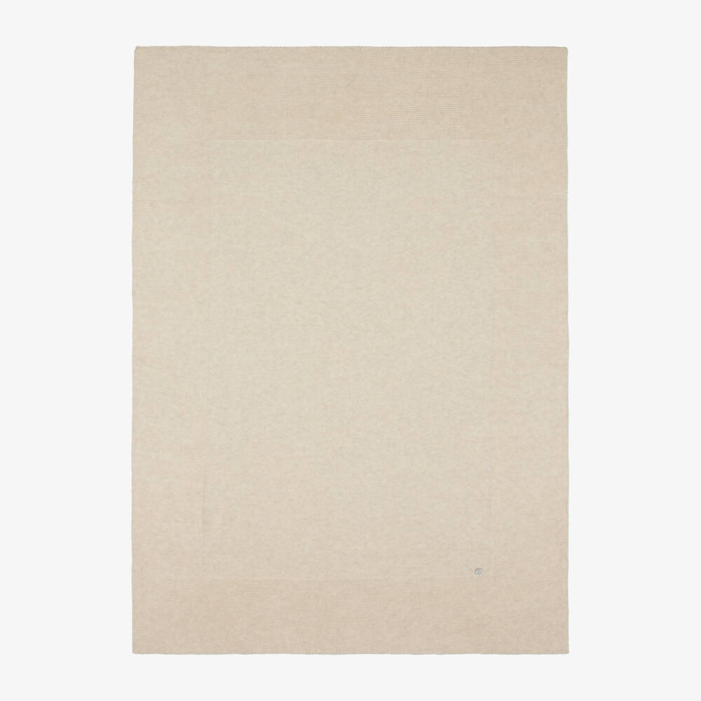PAZ Rodríguez-Beige Cotton Knit Babysuit Gift Set with Blanket | Childrensalon