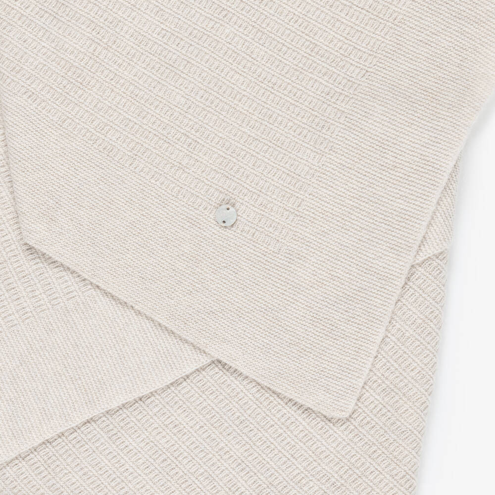 PAZ Rodríguez-Beige Wool & Cashmere Blanket (110cm) | Childrensalon