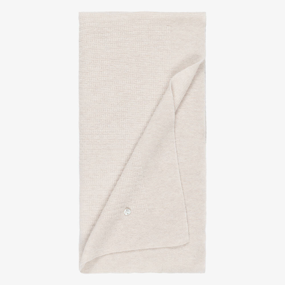 PAZ Rodríguez-Beige Wool & Cashmere Blanket (110cm) | Childrensalon