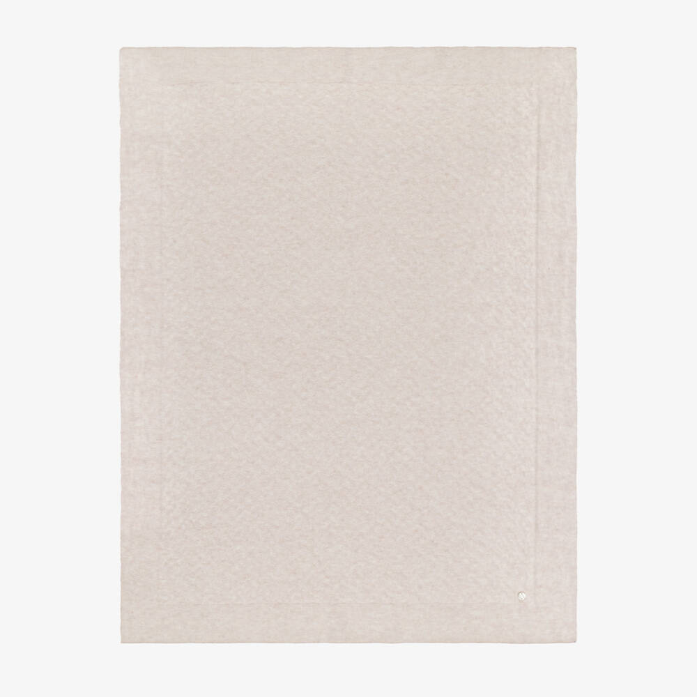 PAZ Rodríguez-بطانية محبوكة صوف وكشمير لون بيج (98 سم) | Childrensalon