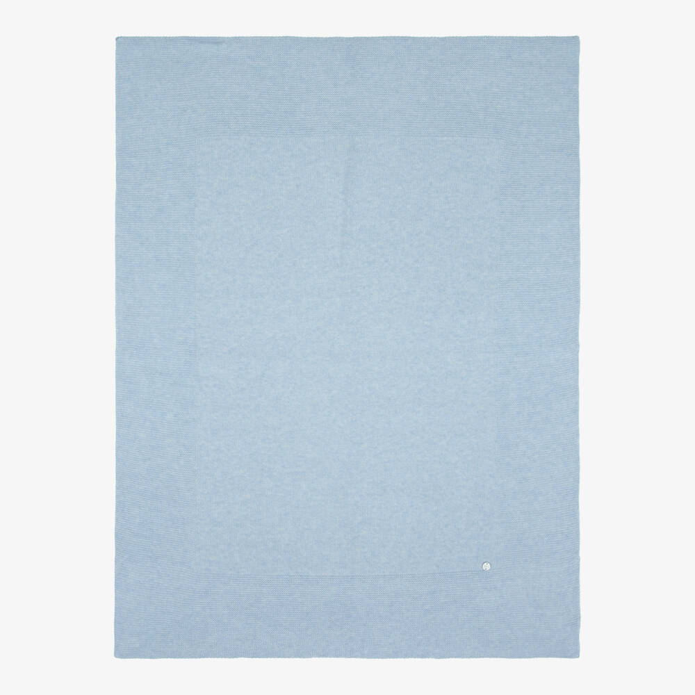 PAZ Rodríguez-Blue Cotton Knit Babysuit Gift Set with Blanket | Childrensalon