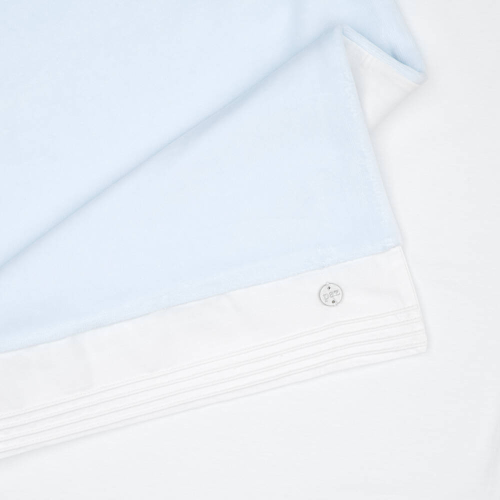 PAZ Rodríguez-Blue Velour Baby Blanket (98cm) | Childrensalon