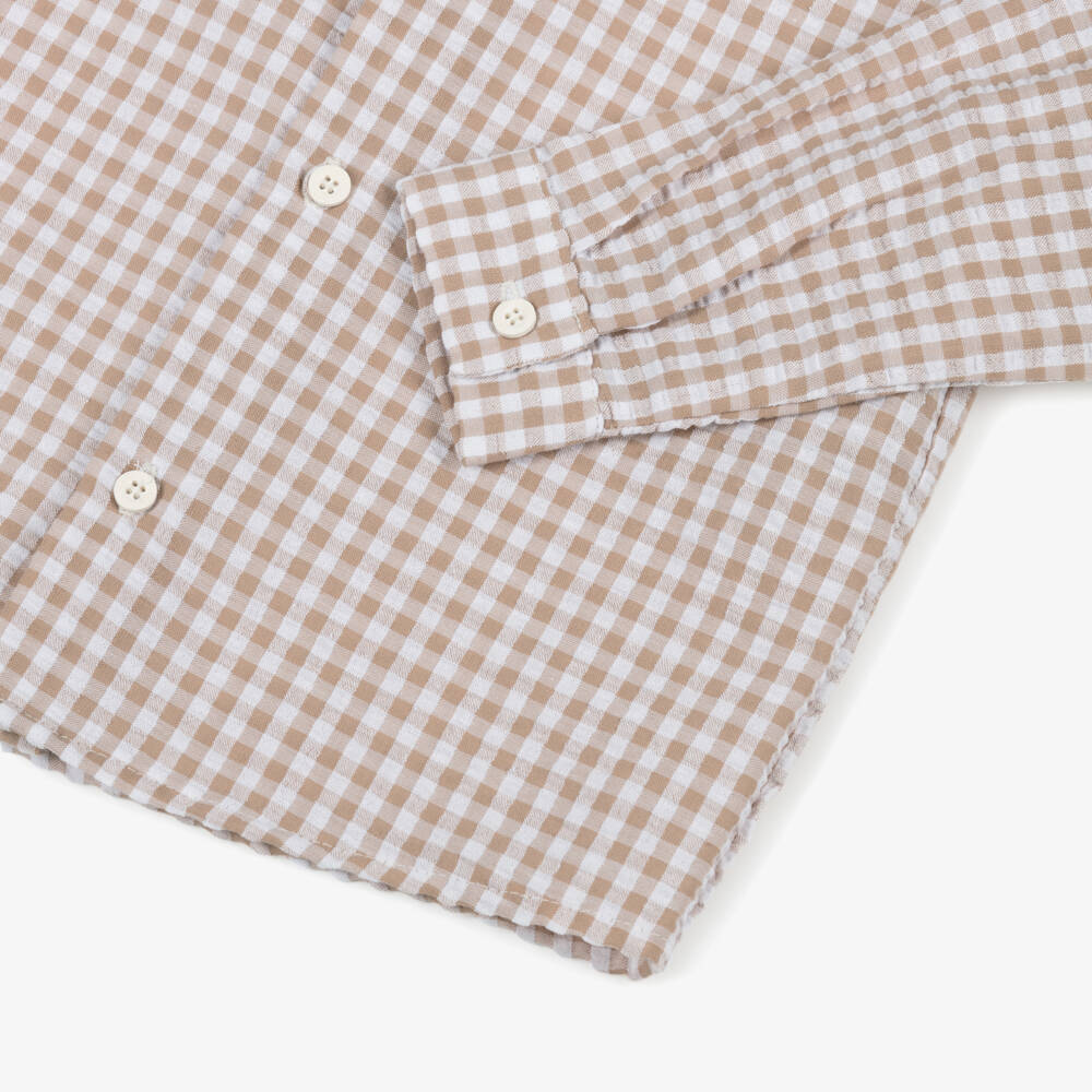 PAZ Rodríguez-Рубашка в клетку кремовая для мальчиков | Childrensalon
