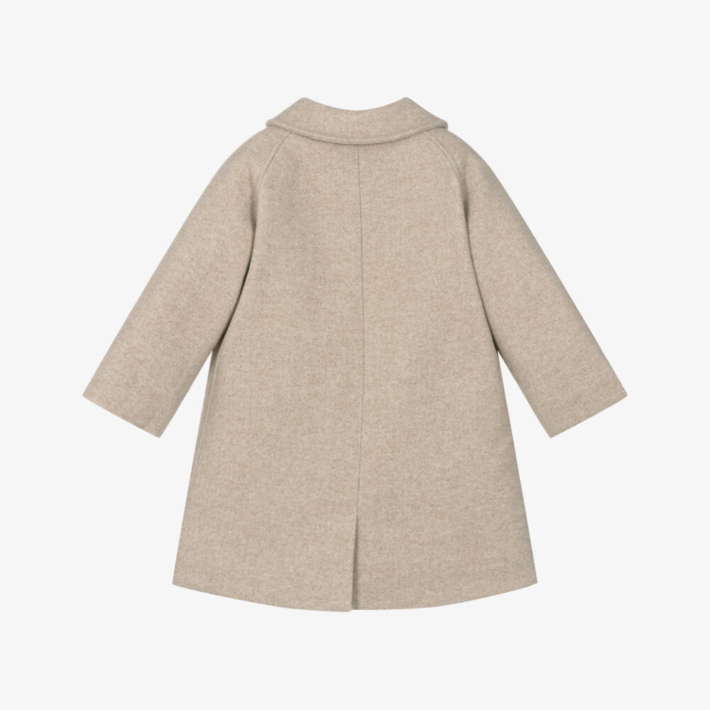 PAZ Rodríguez-Boys Beige Classic Collared Coat | Childrensalon