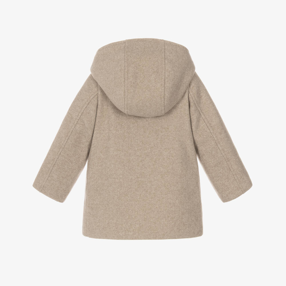 PAZ Rodríguez-Boys Beige Hooded Duffle Coat | Childrensalon