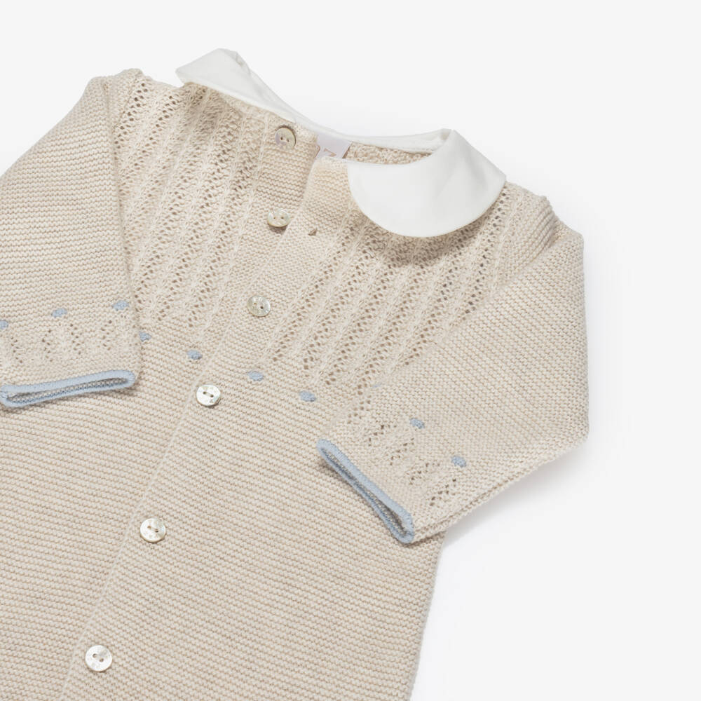 PAZ Rodríguez-بيبي غرو مزيج قطن وكشمير محبوك لون بيج للأولاد | Childrensalon