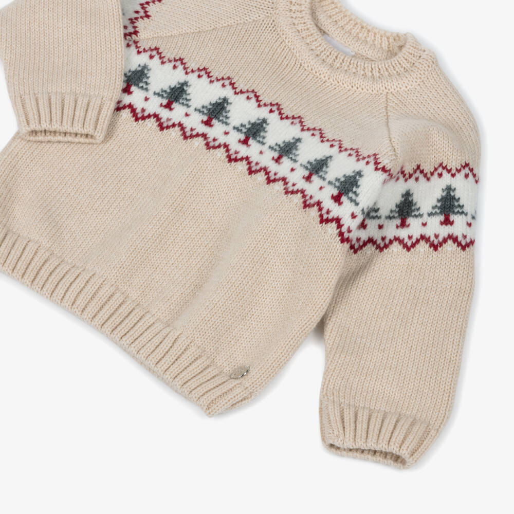 PAZ Rodríguez-بلوفر بتصميم شجر محبوك لون بيج للأولاد الرضع | Childrensalon