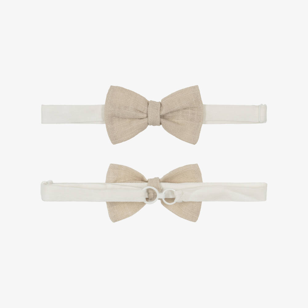 PAZ Rodríguez-Boys Beige Linen Waistcoat & Shorts Set | Childrensalon