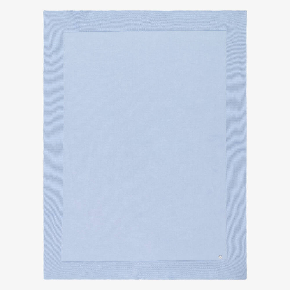 PAZ Rodríguez-Boys Blue Knitted Cotton Babysuit & Blanket Set | Childrensalon