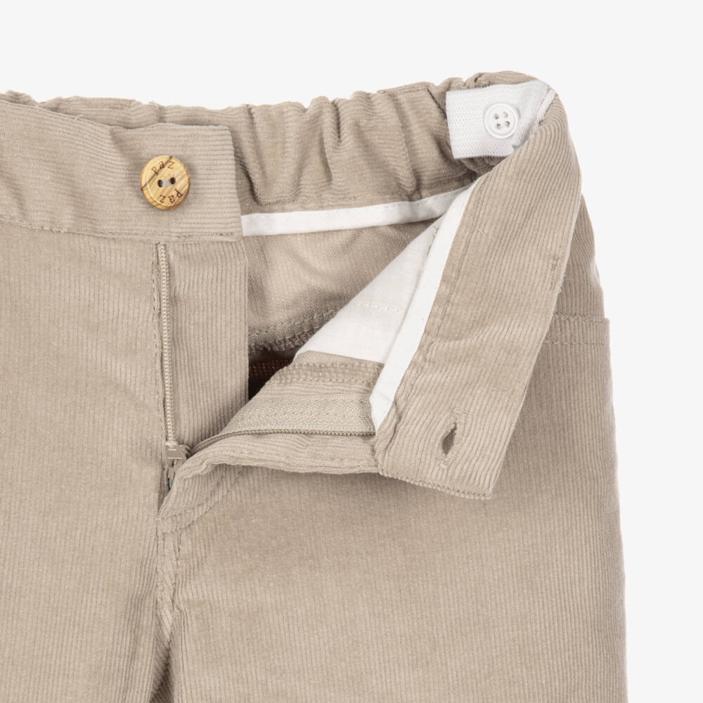 PAZ Rodríguez-Boys Cotton Corduroy Beige Trousers | Childrensalon
