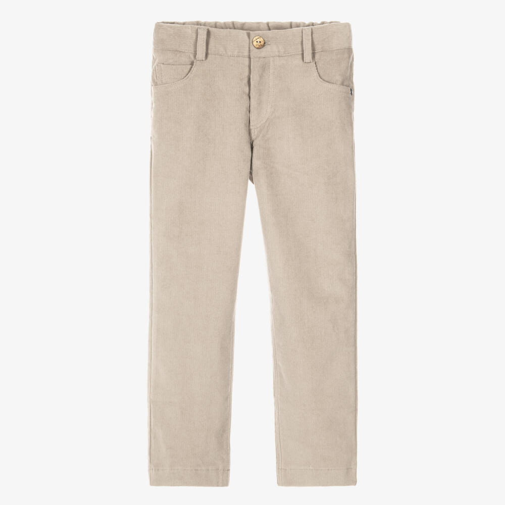 PAZ Rodríguez-Boys Cotton Corduroy Beige Trousers | Childrensalon