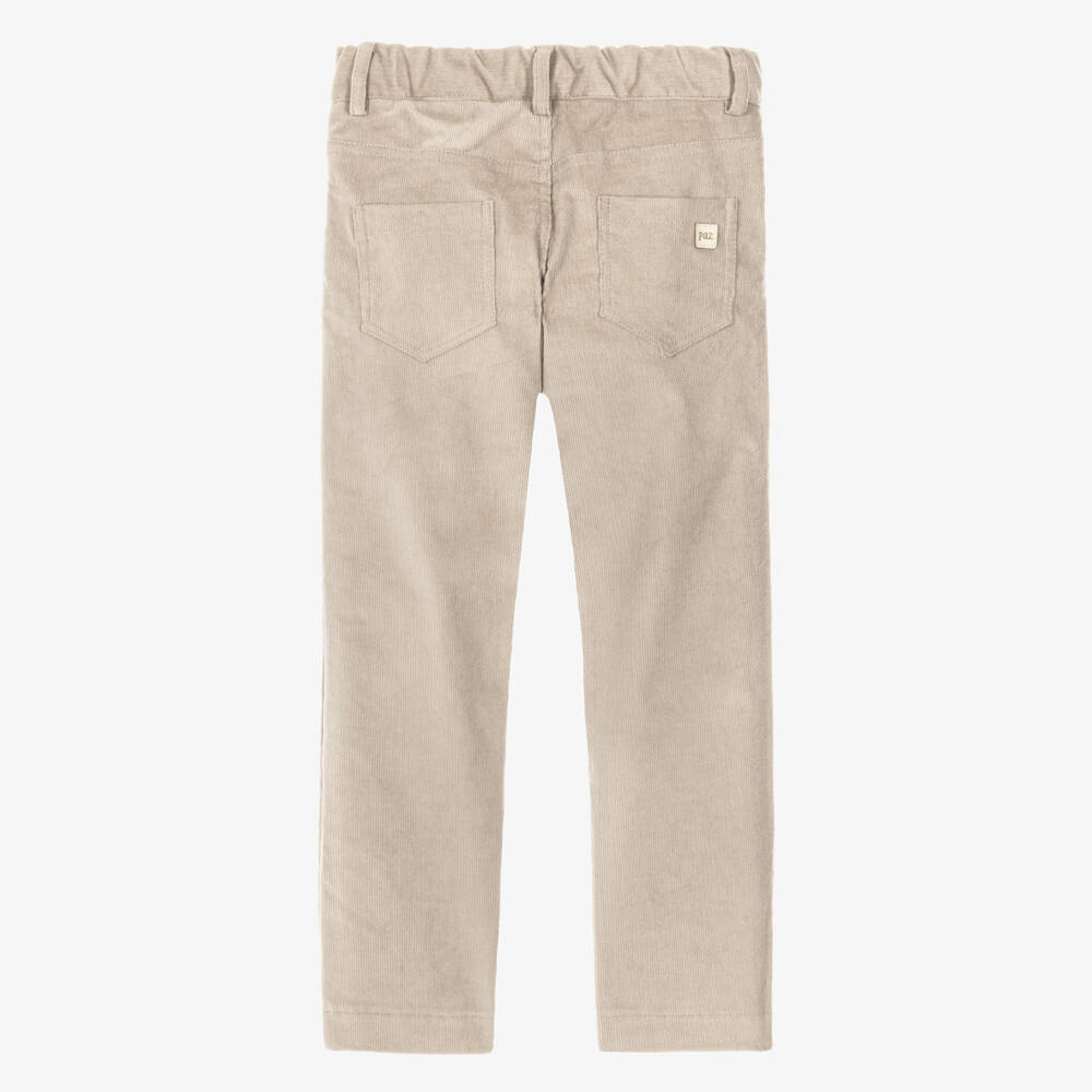 PAZ Rodríguez-Boys Cotton Corduroy Beige Trousers | Childrensalon