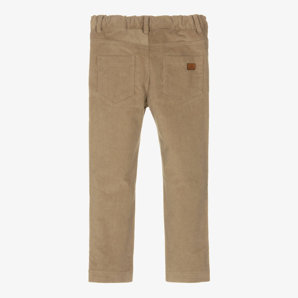 PAZ Rodríguez-Boys Dark Beige Needlecord Trousers | Childrensalon