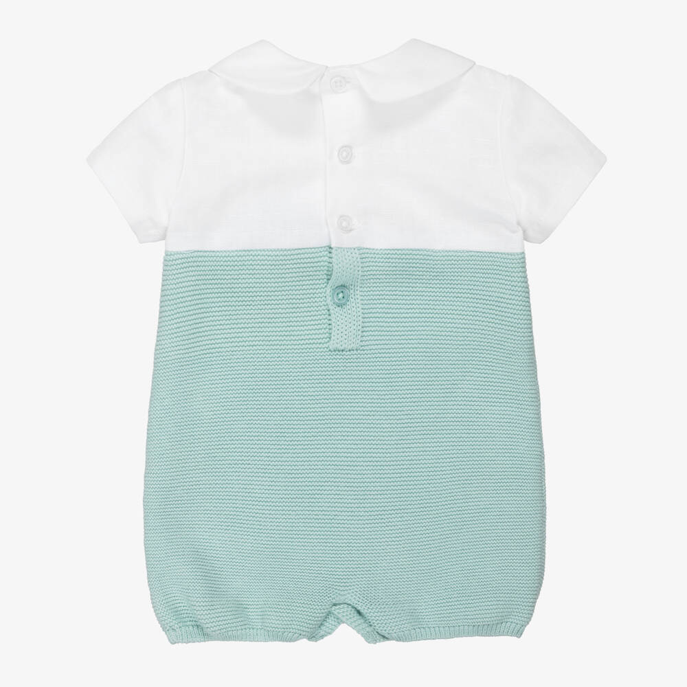 PAZ Rodríguez-Boys Ivory & Green Linen & Cotton Shortie | Childrensalon