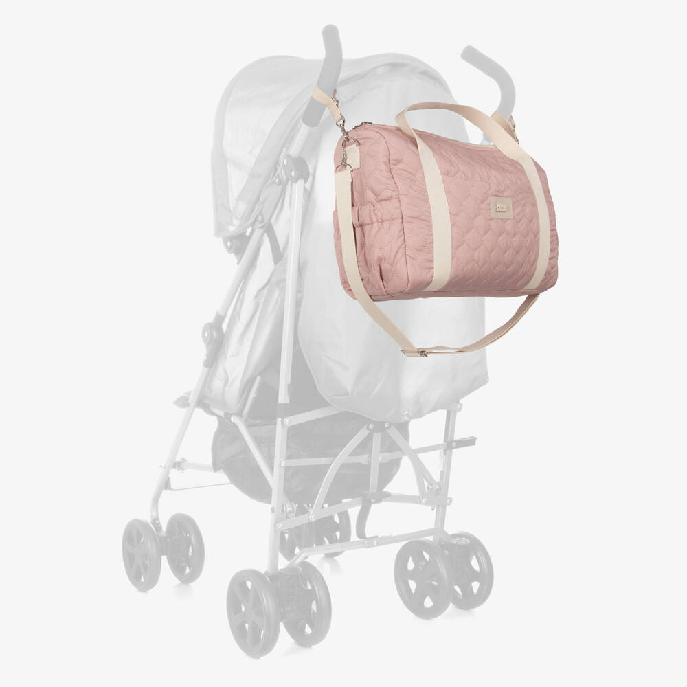 PAZ Rodríguez-Dusky Pink Quilted Changing Bag (35cm) | Childrensalon