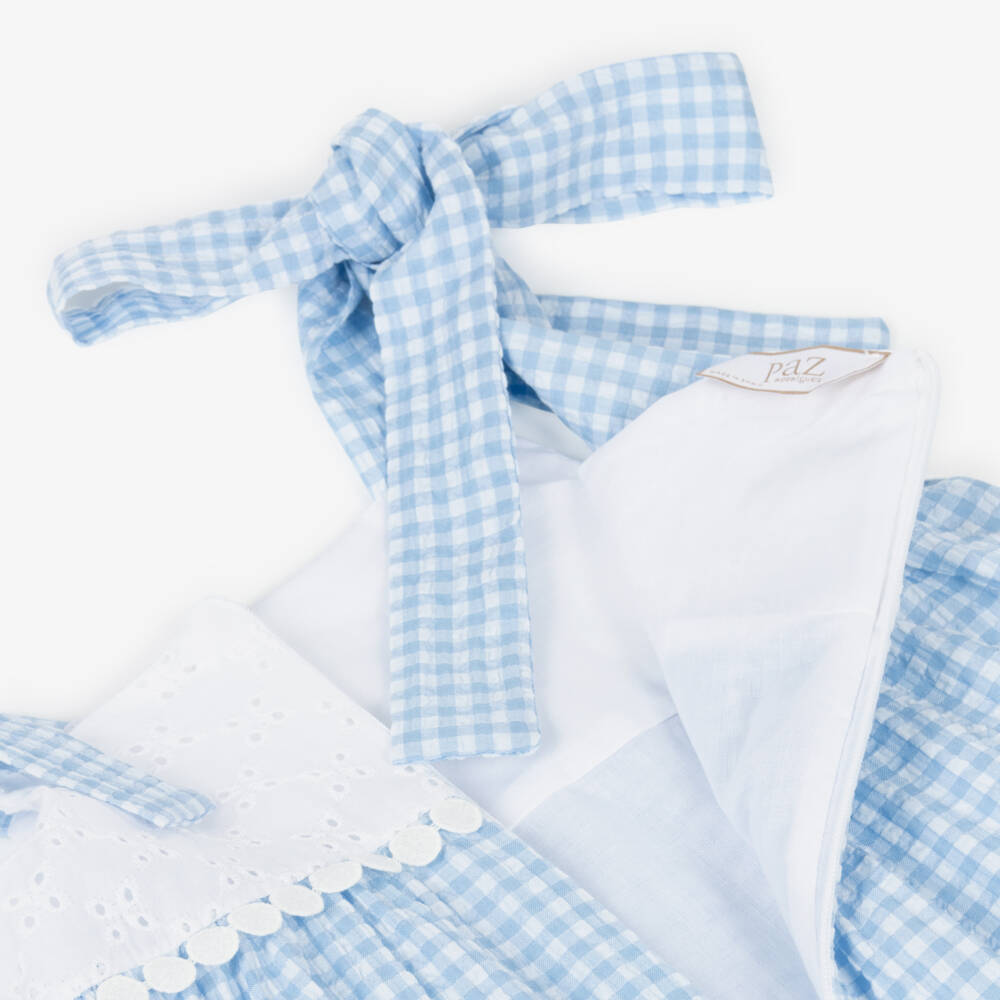 PAZ Rodríguez-Girls Blue & White Gingham Sun Dress | Childrensalon