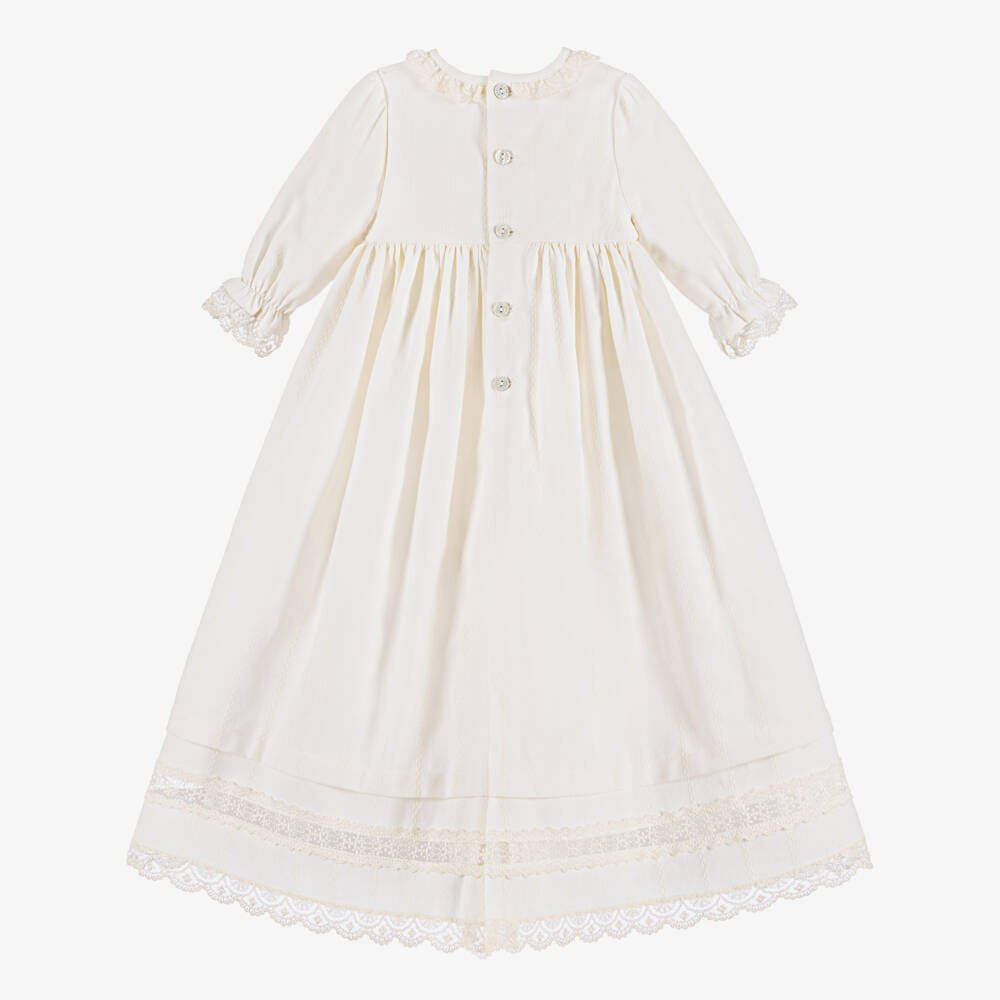 PAZ Rodríguez-Girls Ivory Ceremony Gown with Lace Trims | Childrensalon