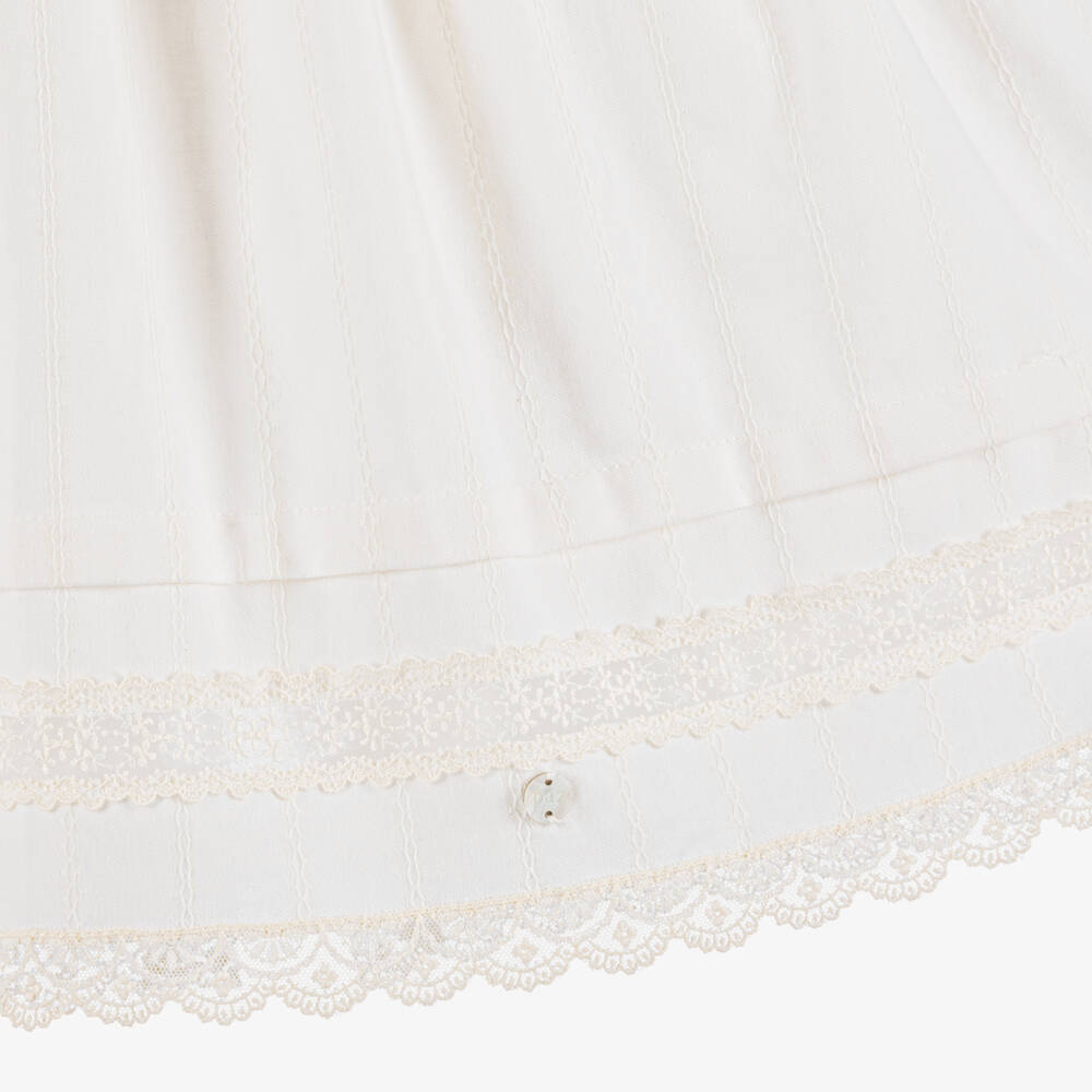 PAZ Rodríguez-Girls Ivory Ceremony Gown with Lace Trims | Childrensalon