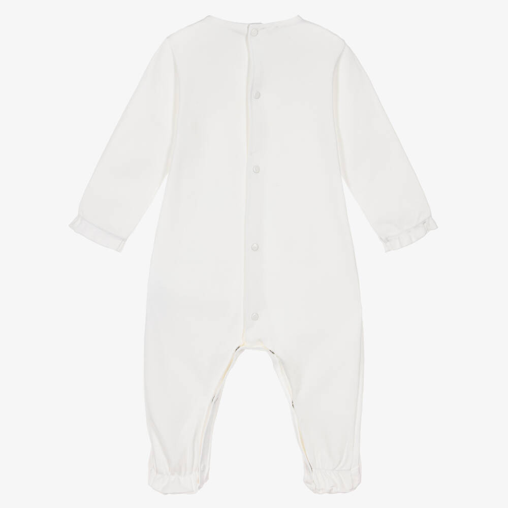 PAZ Rodríguez-Комбинезон из кремового хлопкового трикотажа с оборками для девочек | Childrensalon